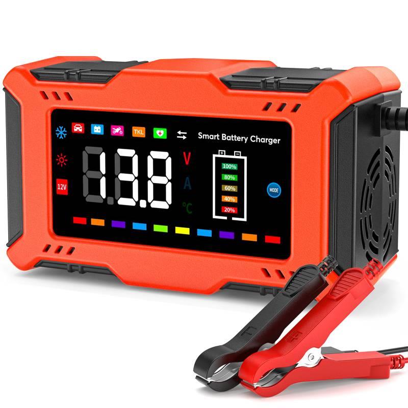 Car Battery Charger, Colorful 12V 6A Smart Battery Trickle Charger Automotive 12V