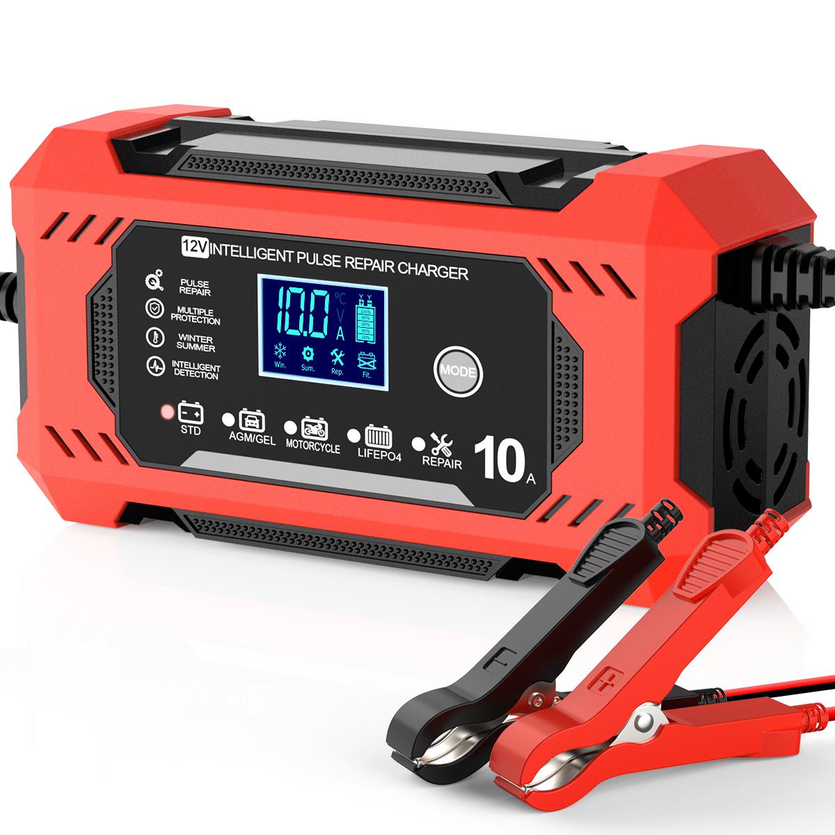 Automatic Battery Charger, 12V/10Amp Battery Maintainer, Smart Car Trickle Charger