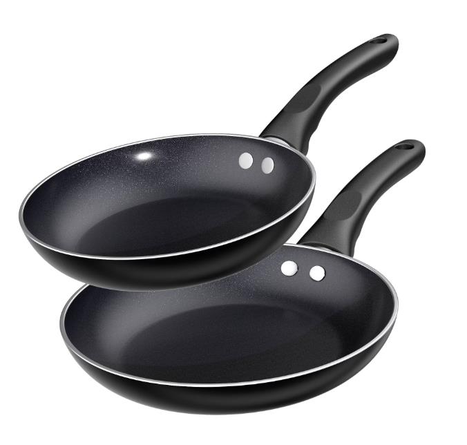 GPED 2 PCS Non-Stick Frying Pan Set, 9.5”, 11” Tri-Ply Skillet with Induction Bottom