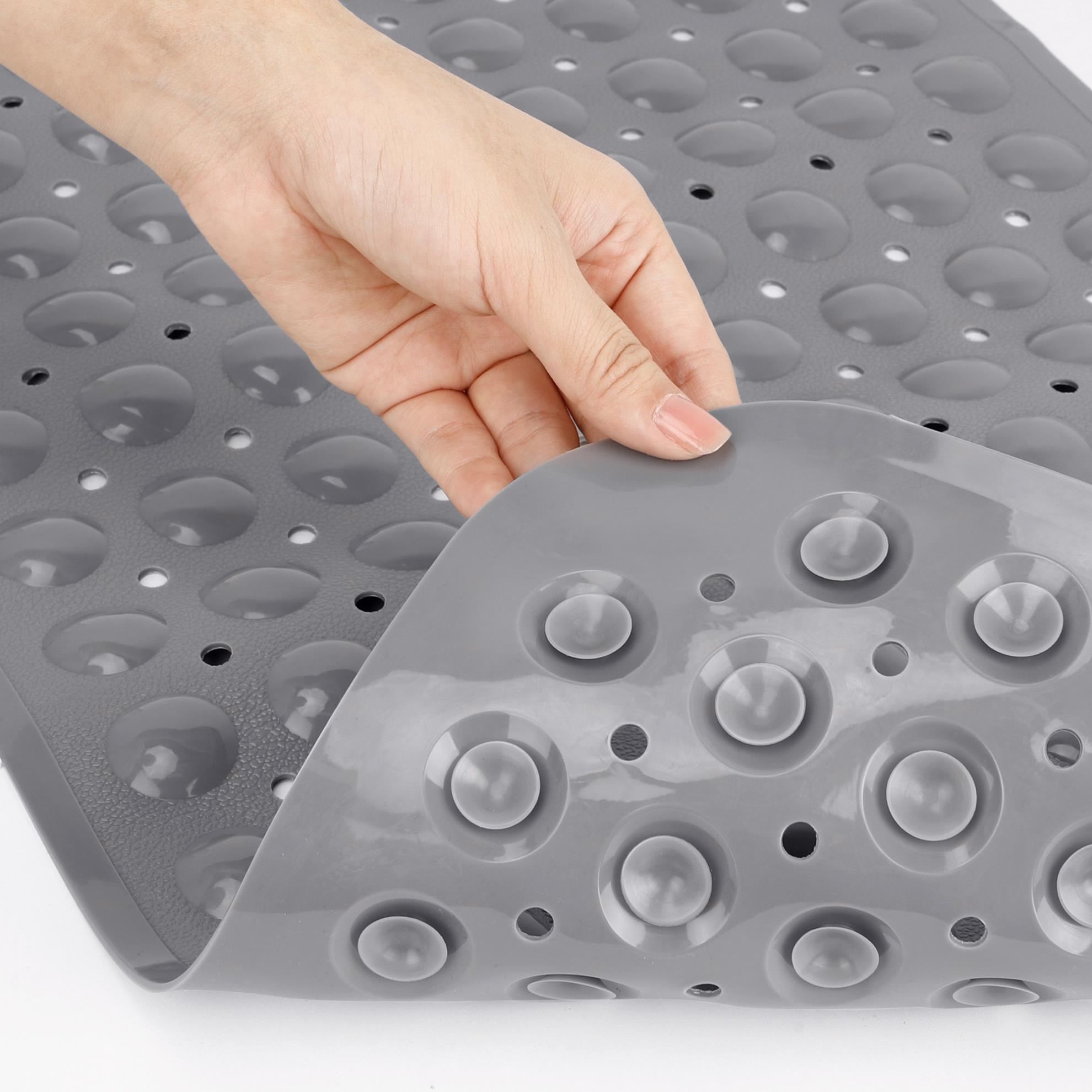 GPED Bathtub Mats for Shower Tub, Non Slip 27.6 x 15 Inch Bath Mat with Drain Holes and Suction Cups