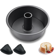 10 Inch Bundt Pan, Removable Stainless Steel Core for Easy Release, Round Cake Mold, Black