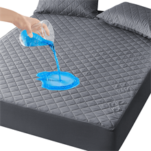 Waterproof Mattress Pad Full Size, Quilted Mattress Protector, Gray