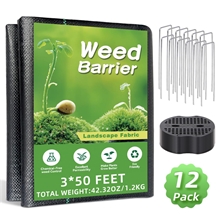 GPED 3ftx50ft Weed Barrier Landscape Fabric, Premium Weed Block Garden Cloth