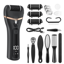 GPED Electric Callus Remover, 18 in 1 Foot Callus Remover Kit W/ 3 Speed, 3 Roller Heads