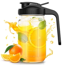 GPED 32 oz Heavy Duty Glass Mason Jar Pitcher, Cold Brew Coffee Maker Pitcher