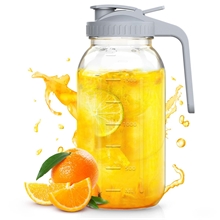 GPED 64 oz Heavy Duty Glass Mason Jar Pitcher, Cold Brew Coffee Maker Pitcher