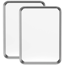 GPED Baking Sheet Set of 2, Stainless Steel Cookie Tray Pans Set for Oven