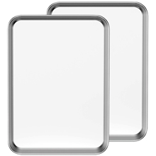 GPED Baking Sheet Set of 2, Stainless Steel Cookie Tray Pans Set for Oven