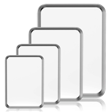 GPED Baking Sheet Pan Set of 4, 16/12/10.5/9.3 Inch, Stainless Steel Cookie Tray Pans Set