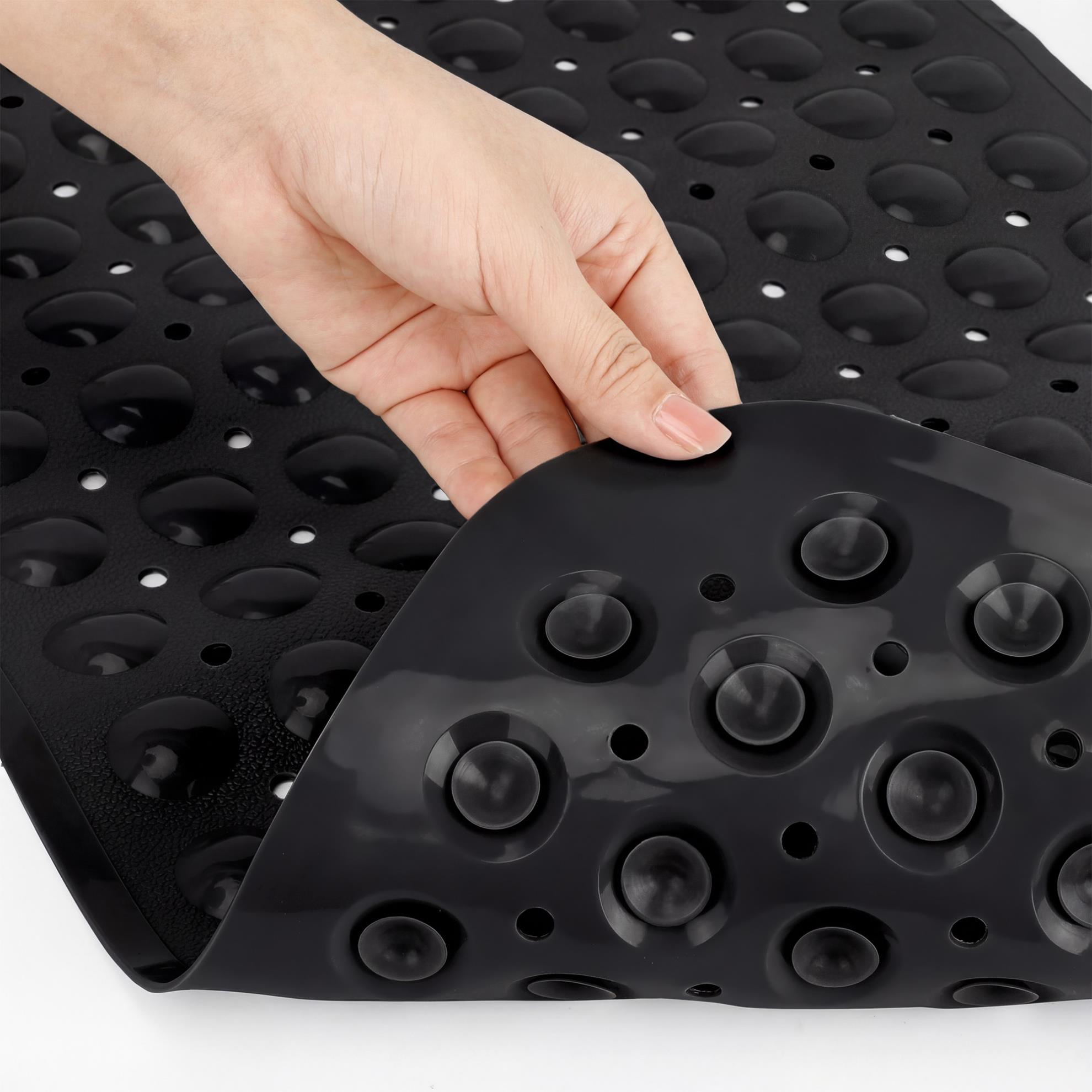 GPED Bathtub Mats for Shower Tub, Non Slip 34x21.7 Inch Bath Mat with Drain Holes and Suction Cups