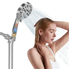 GPED 10-Setting Handheld Shower Head, High Pressure Shower Head with Filter,