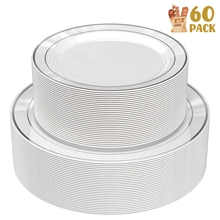GPED 60 Pack Gold Plastic Plates, 30 10.25