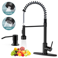 GPED Kitchen Faucet with Soap Dispenser, Kitchen Sink Faucets with Pull Down Sprayer