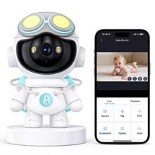 GPED Indoor Pan/Tilt Smart Security Camera, 2K HD Pet Camera, Super IR Night Vision