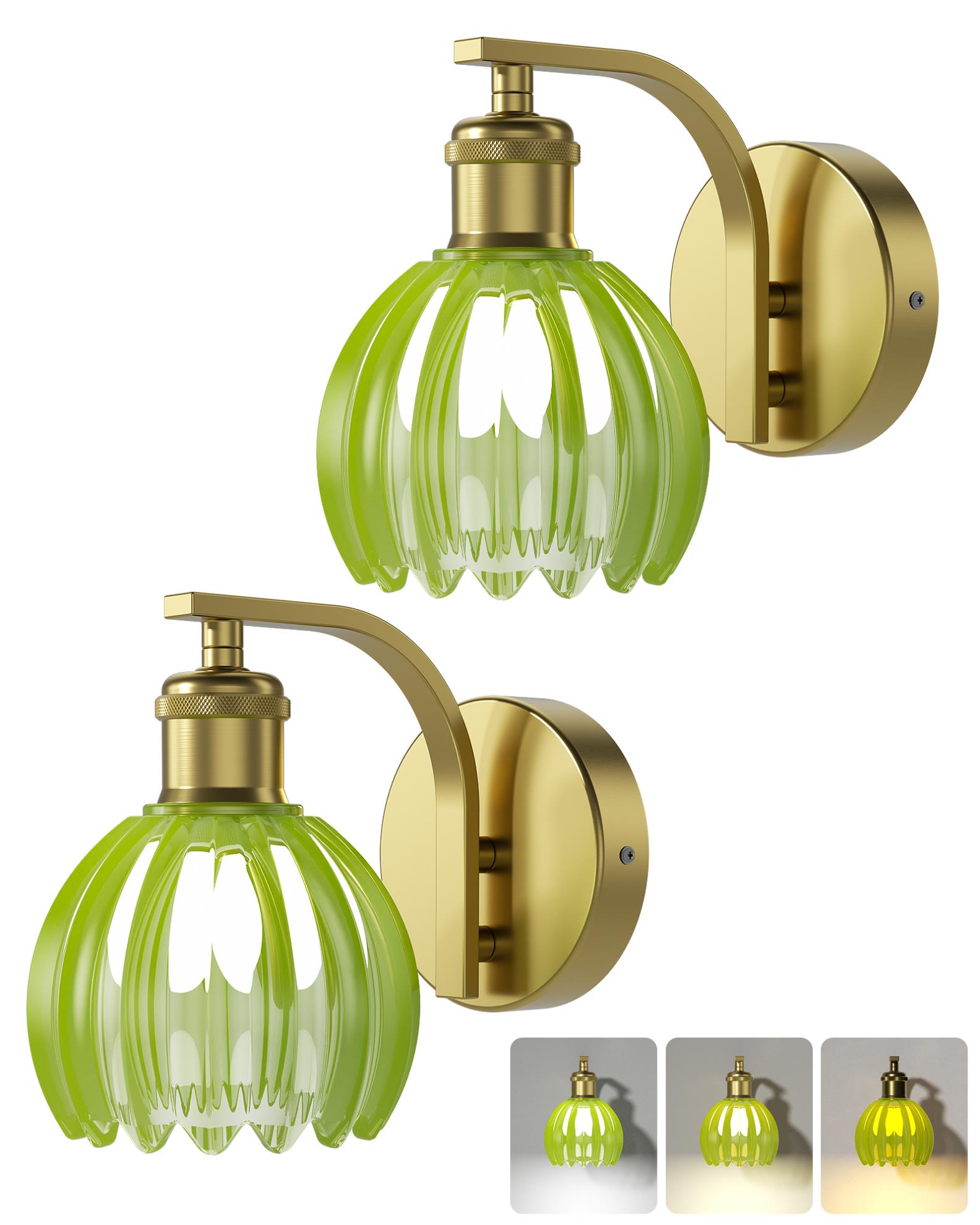 2 Pack Wall Sconces, Flower Crystal Wall Lights,Wall Lamps for Bedroom Living Room Hallway