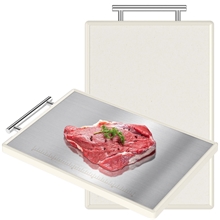 Double-Sided Large 304 Stainless Steel Cutting Board and Wheat Straw PP, Food-Grade Safe