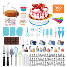 GPED Cake Decorating Kit, 352 Pcs Cake Baking Supplies W/ 48 Round Piping Tips,6 Korean Tips 4