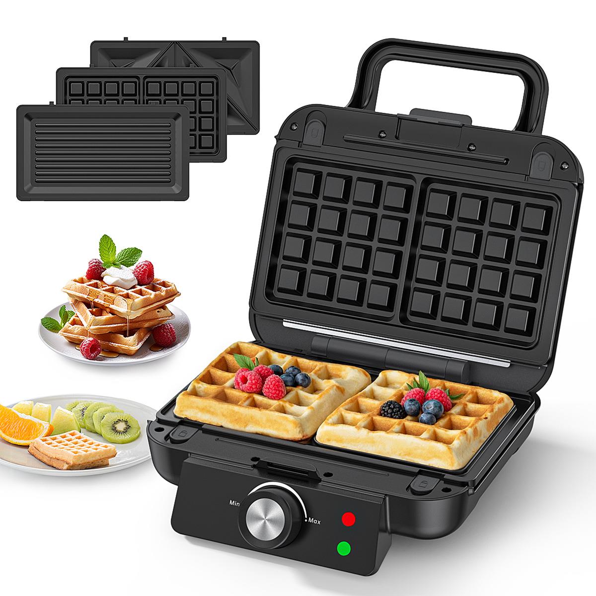 3 in 1 Sandwich Maker Panini Press Grill, Waffle Maker Set, Electric Panini Press Grill Cheese Maker