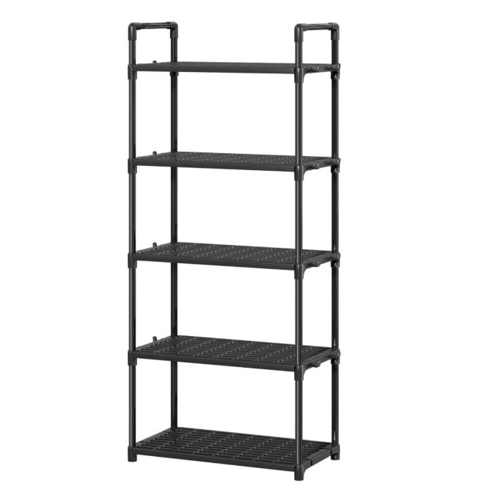 5-Tier Heavy Duty Plastic Storage Shelves, 57