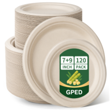 GPED 120 Pack Compostable Paper Plates Set-9