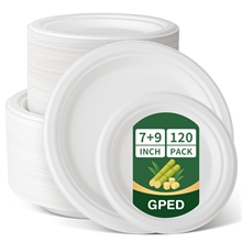 GPED 120 Pack Compostable Paper Plates Set-9