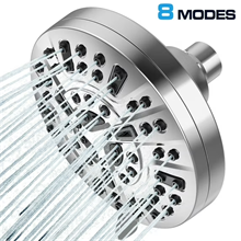 GPED High Pressure Shower Head, 8-Mode High Flow Fixed Showerhead with
