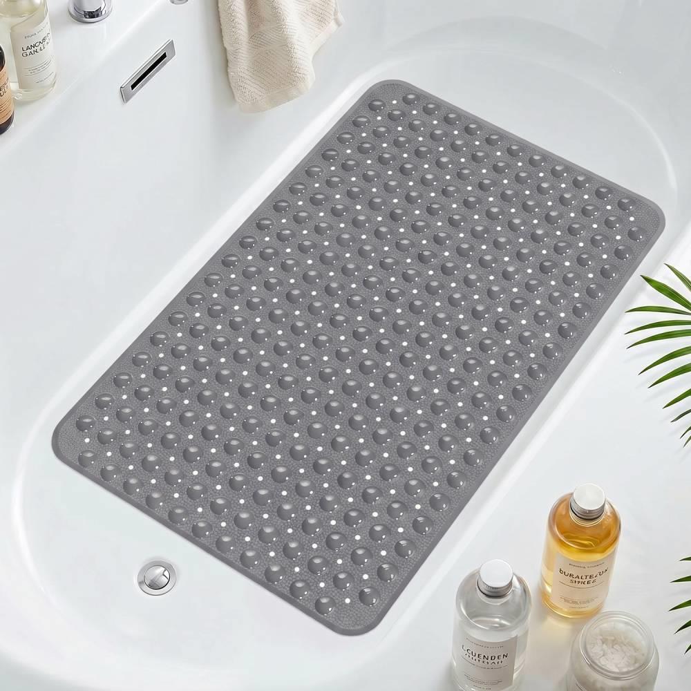 GPED Bathtub Mats for Shower Tub, Non Slip 34 x 21.7 Inch Bath Mat with Drain Holes