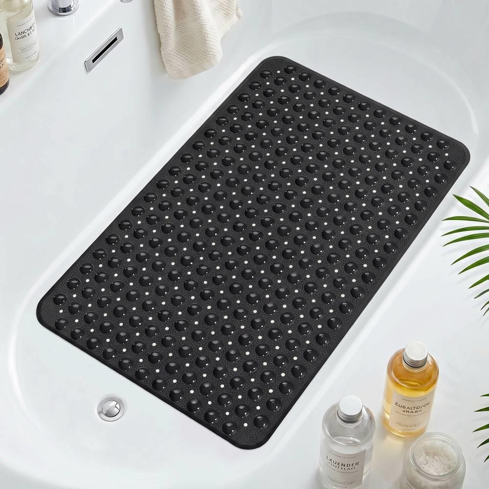 GPED Bathtub Mats for Shower Tub, Non Slip 34x21.7 Inch Bath Mat with Drain Holes and Suction Cups