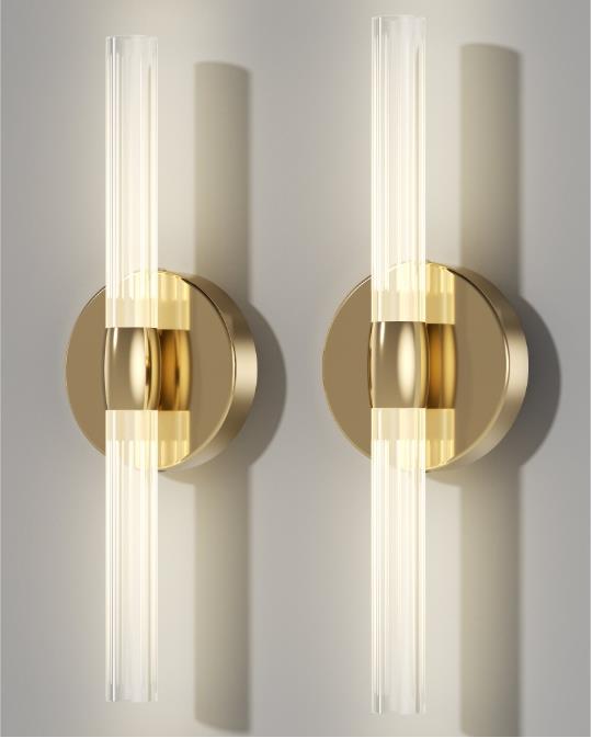 2 Pack Wall Sconces,Gold Wall Lights,Wall Lamps with Fabric