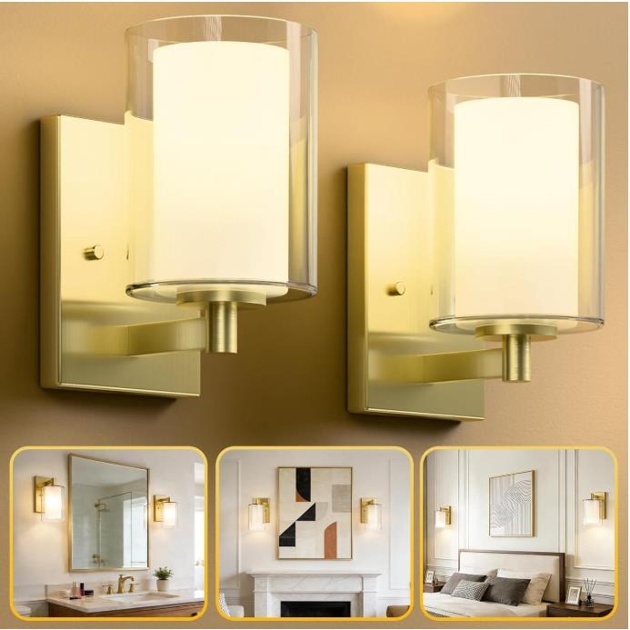 2 Pack Wall Sconces,Wall Lights,Wall Lamps for Bedroom Living Room Hallway Wall Decor