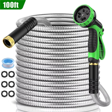 100ft Garden Hose, Metal Stainless Steel Water Hose